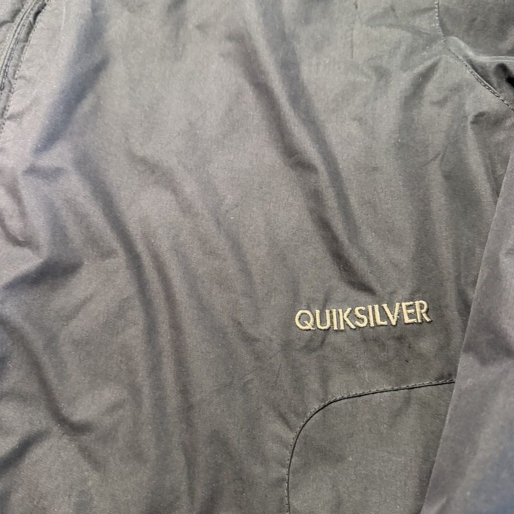 Quiksilver 5000 Snowboard Ski Jacket Mens Large Black Hooded Zip Coat Y2K - Picture 4 of 13